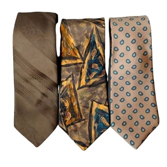 TIE BUNDLE 3PC BRONZE & SILVER - Picture 1 of 2